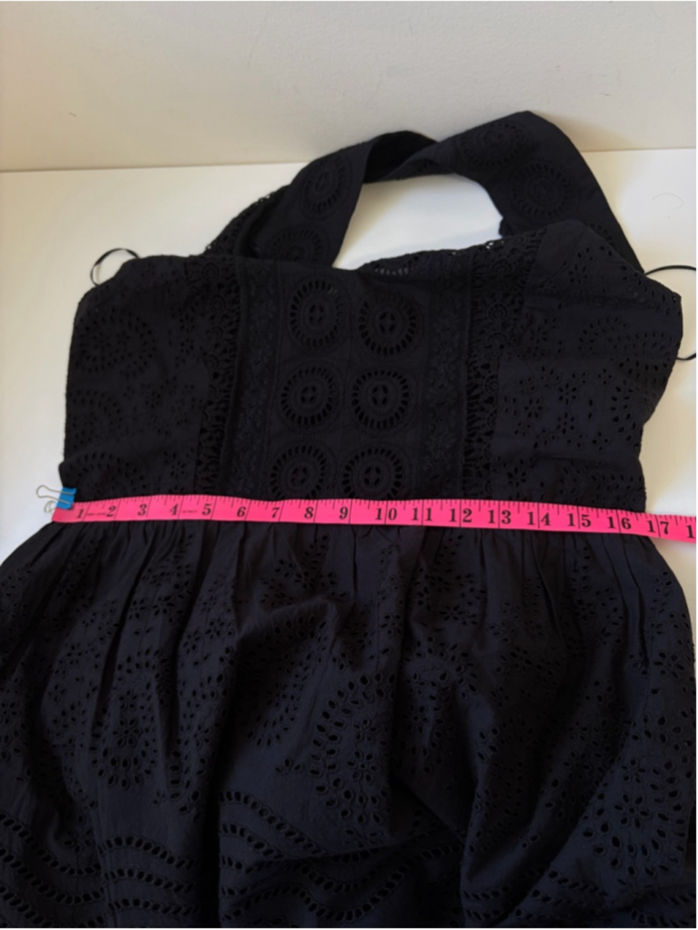Caroline Constas Aya Black Eyelet Halter Mini Dress Size M - Picture 6 of 9